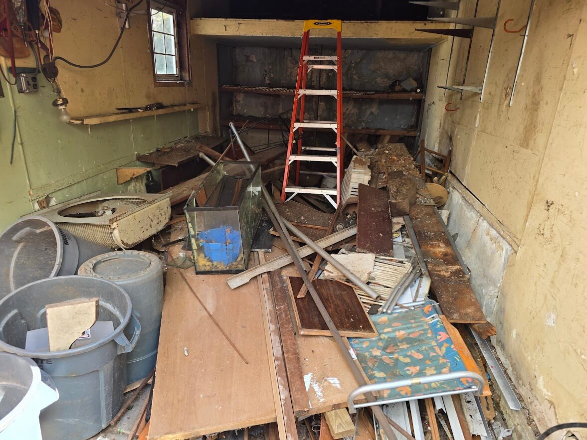 Garage before cleanup