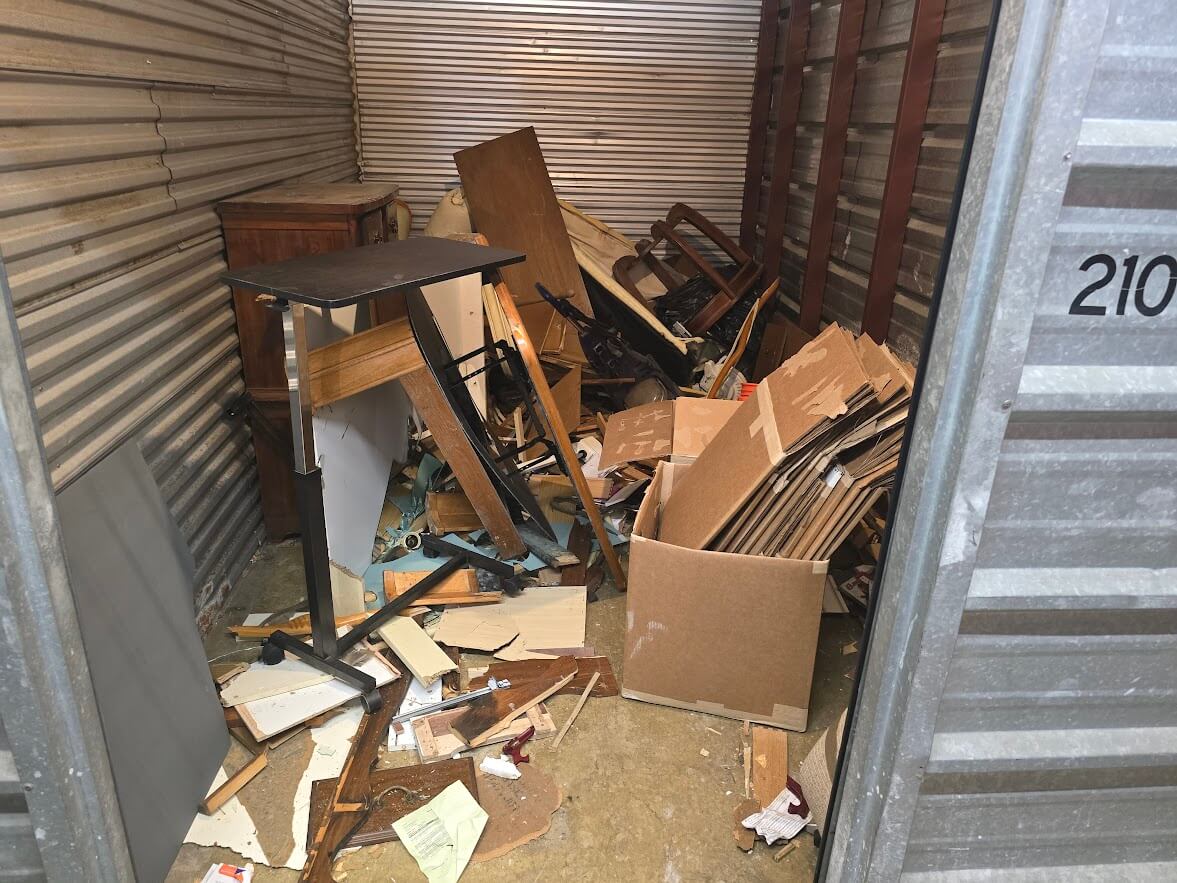 Storage unit before cleanout in Queens