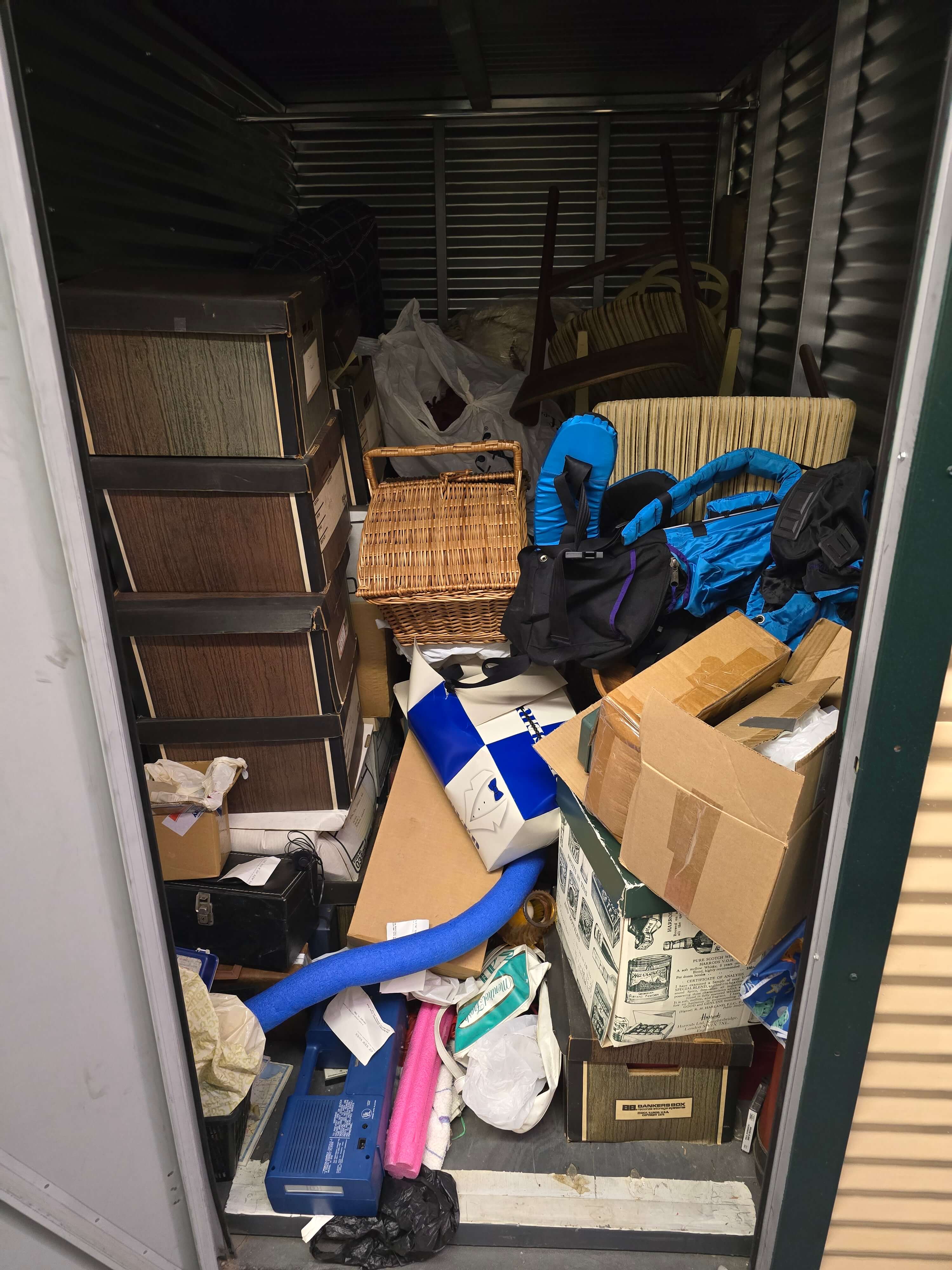 Before storage unit cleanout in Queens, NY