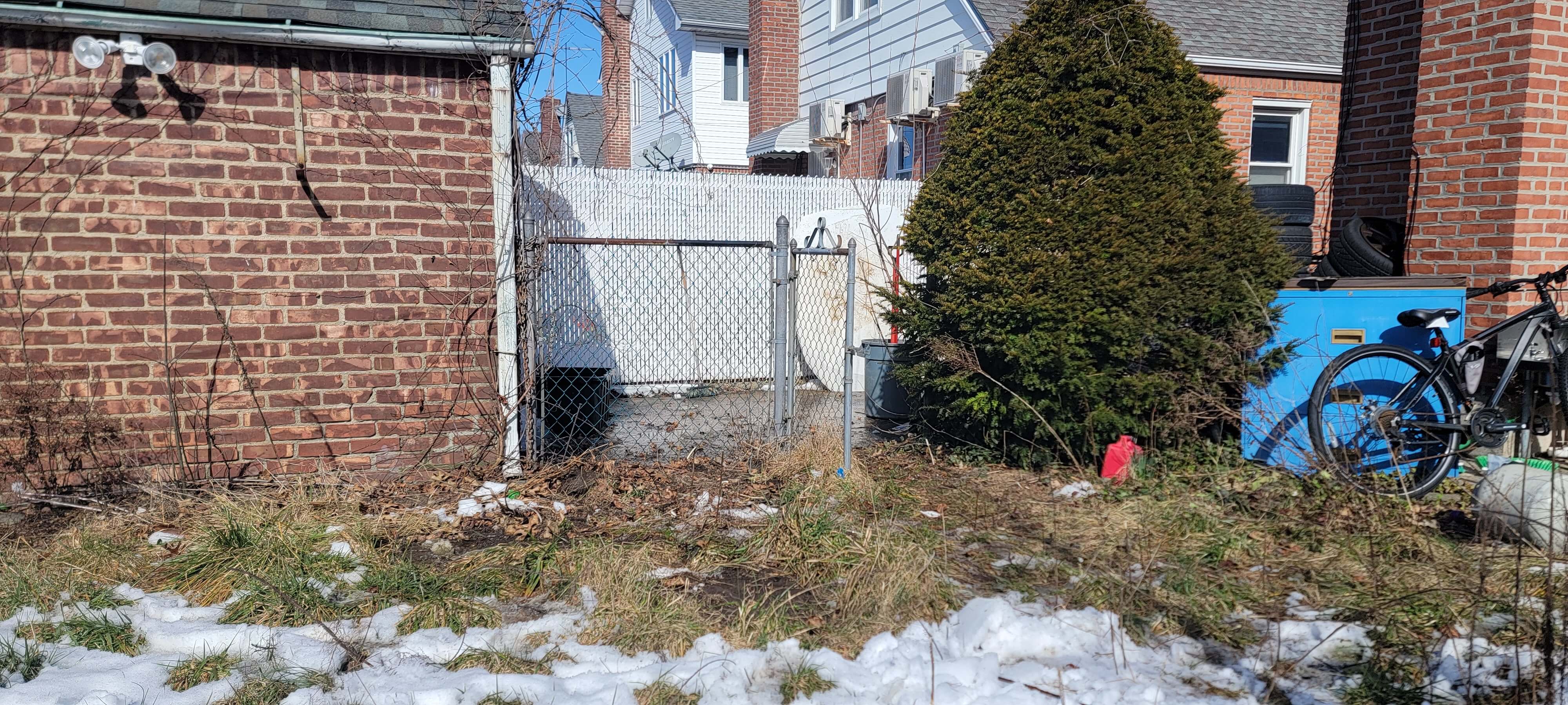 Trash in backyard after removal