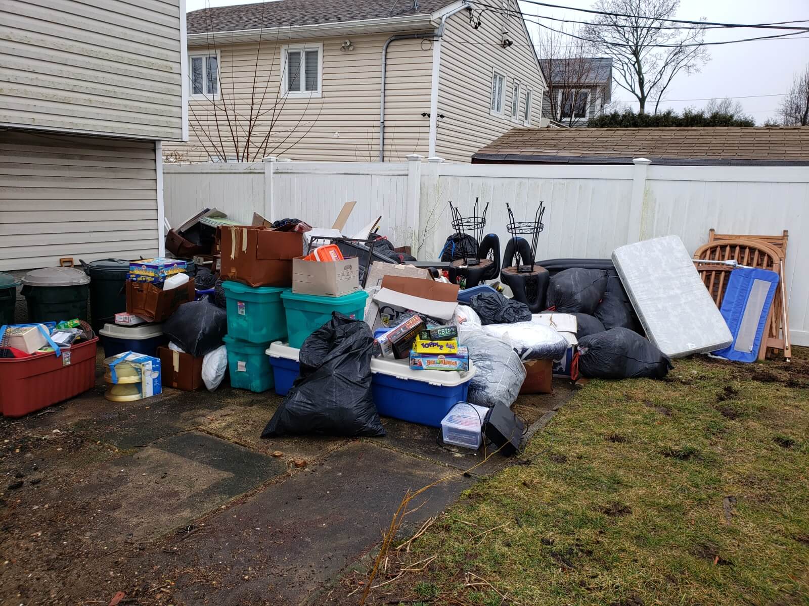 Whole house trash before removal in Bellmore